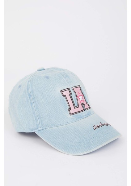 Kız Çocuk Nakışlı Jean Cap Şapka C0587A825SM