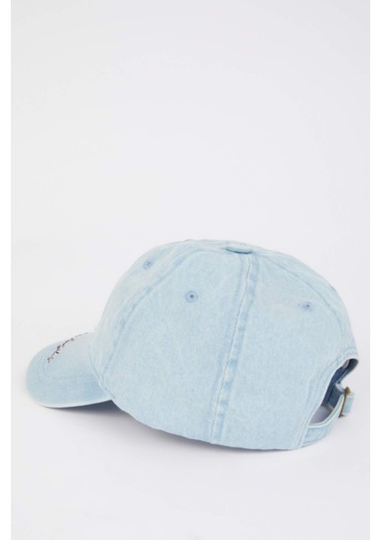Kız Çocuk Nakışlı Jean Cap Şapka C0587A825SM