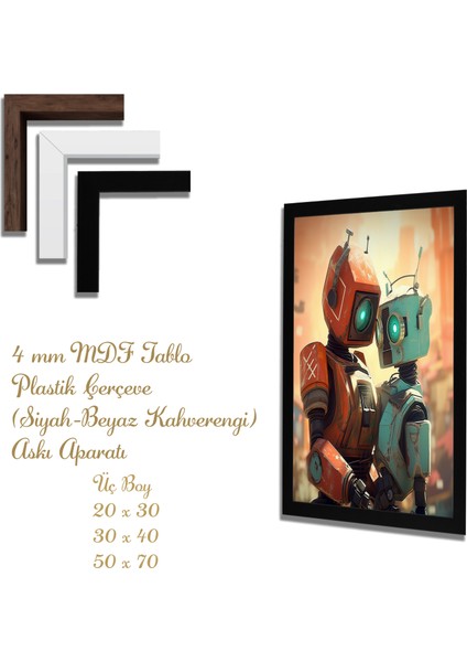 Yapay Zeka Görselli Mdf Plastik Çerçeveli Dekoratif Tablo fiyatları
