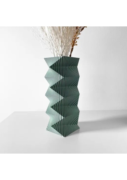 Zikzak Tasarımlı Geometrik Modern Vazo