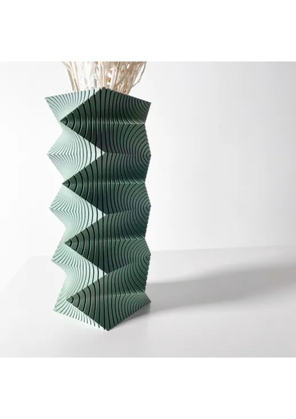 Zikzak Tasarımlı Geometrik Modern Vazo