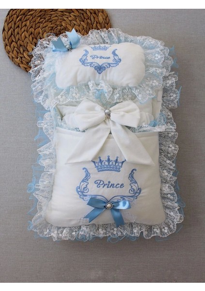 Yenidoğan Nil Taç Nakışlı Kundaklı Trilüks 3lü Alt Açma Seti fiyatları