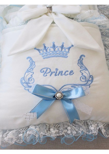 Yenidoğan Nil Taç Nakışlı Kundaklı Trilüks 3lü Alt Açma Seti modelleri