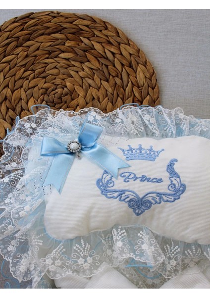 Yenidoğan Nil Taç Nakışlı Kundaklı Trilüks 3lü Alt Açma Seti fırsatları