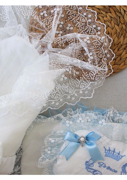 Yenidoğan Nil Taç Nakışlı Kundaklı Trilüks 3lü Alt Açma Seti indirimleri