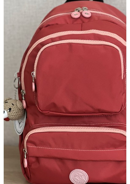 Orta Boy Okul Çantası Laptop ve Seyahat Sırt Çantası Su Geçirmez Ayıcık Anahtarlık Hediyeli modelleri