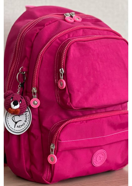 Orta Boy Okul Çantası Laptop ve Seyahat Sırt Çantası Su Geçirmez Ayıcık Anahtarlık Hediyeli modelleri