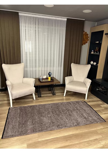 Liv Gri Dekoratif Yıkanabilir Kilim