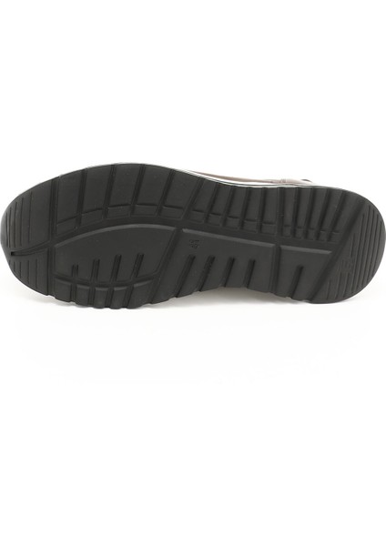 Erkek Kahve Likralı Lastik Bağcıklı Hakiki Deri Comfort Sneaker