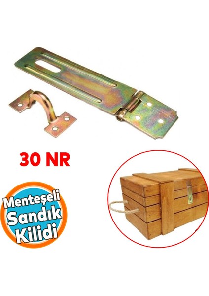 Sandık Kutu Askısı Kilit 30 Luk Menteşeli Tosba Kilit Asma Kilit Aparatı