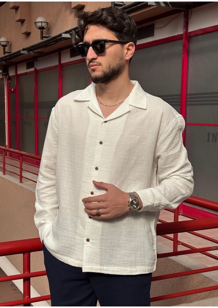 Apaş Yaka, Müslin Bezi, Yazlık&baharlık, Nefes Alan, 100% Pamuk, Oversize Gömlek G11
