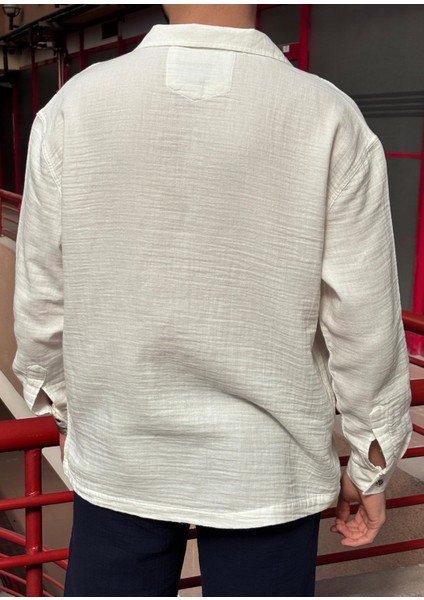 Apaş Yaka, Müslin Bezi, Yazlık&baharlık, Nefes Alan, 100% Pamuk, Oversize Gömlek G11