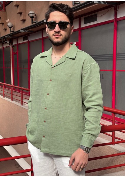 Apaş Yaka, Müslin Bezi, Yazlık&baharlık, Nefes Alan, 100% Pamuk, Oversize Gömlek G11