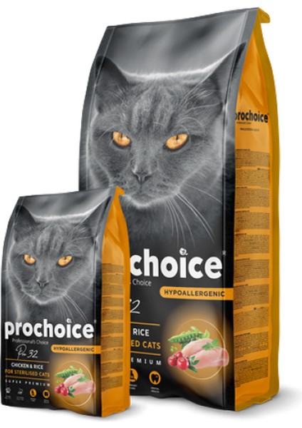 Prochoice 15 kg Kısırlaştırılmış Kediler Için, Hipoalerjenik, Tavuk Etli ve Pirinçli Kuru Mama 11 fiyatları