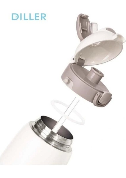 Vagonlife Dıller Paslanmaz Çelik Pipetli/pipetsiz Kullanım Matara/termos 9073 700ML Whıte indirimleri