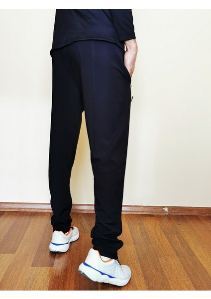 Erkek Siyah Düz Paça Dalgıç Kumaş Eşofman Altı 2046-02 fırsatları