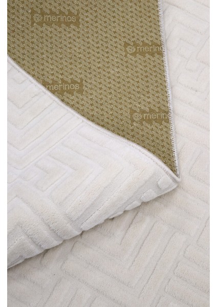 Merinos Frigya Krem Kaymaz Tabanlı Kesme Kabartmalı Salon Koridor Mutfak Halı fırsatları