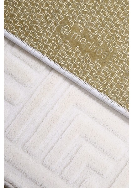 Merinos Frigya Krem Kaymaz Tabanlı Kesme Kabartmalı Salon Koridor Mutfak Halı modelleri