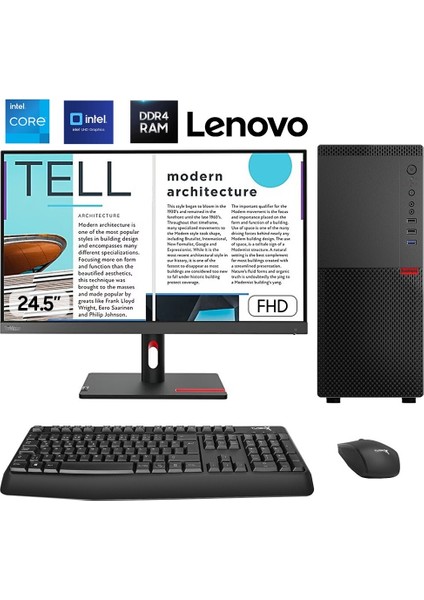 TX6239 I7 12700 16GB Ddr4 1tb Nvme 24.5 Inç Fhd Lenovo Kurumsal Masaüstü Ofis Hazır Sistem