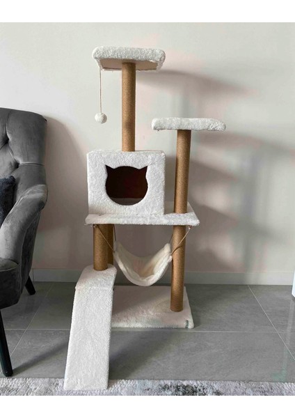Kedi Tırmalama Platformlu S9 Beyaz