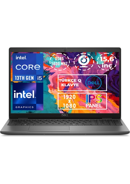 Latitude 3550 I5-1345U 32GB 512GB SSD 15.6" Fhd Windows 11 Pro Taşınabilir Bilgisayar N005L355015U 011