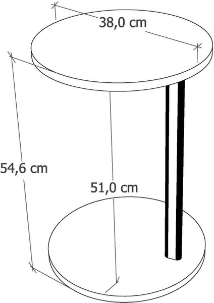 Wood Aria C Sehpa Mdf, Yan Sehpa, Koltuk Yanı Sehpa, Servis Sehpası, Laptop Sehpası, Metal Gövde Sehpa fırsatları