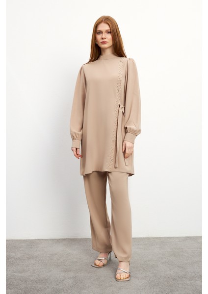 Eliza Tunik Pantolon Takım - Bej