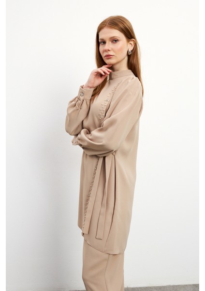 Eliza Tunik Pantolon Takım - Bej modelleri
