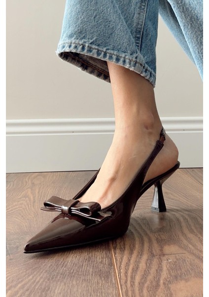 Enjoy Kahverengi Rugan Topuklu Ayakkabı fırsatları