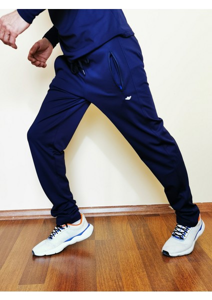 Erkek Lacivert Düz Paça Dalgıç Kumaş Eşofman Altı 2046-01 fiyatları