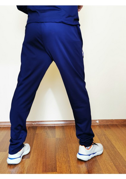 Erkek Lacivert Düz Paça Dalgıç Kumaş Eşofman Altı 2046-01 fırsatları