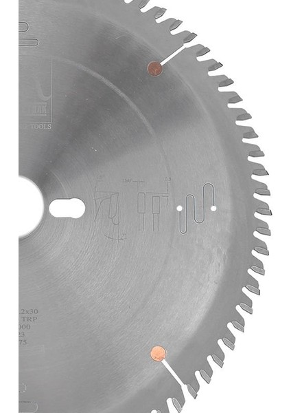 Sert Metal Plaketli Trp. Dişli Hassas Kesim Testeresi 250X3.2/2.2X30 Z=80
