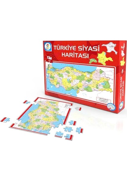 Türkiye Siyasi Haritası Puzzle Kutulu 136 Parça