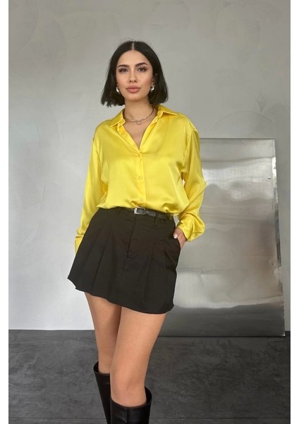 Sarı Saten Gömlek