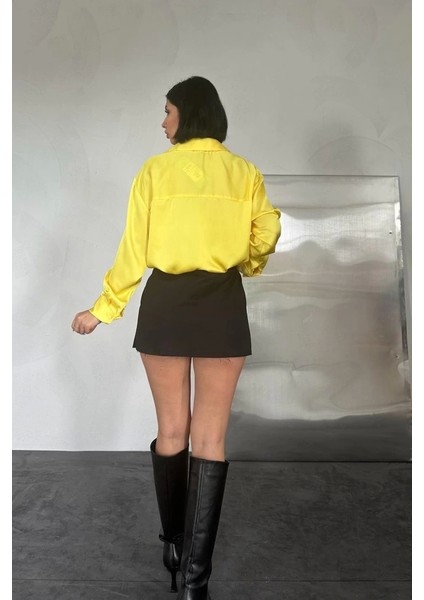 Sarı Saten Gömlek