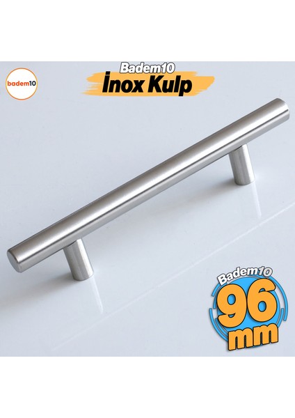 5 Adet Rosemary Inox Metal Kulp 96 mm ( 9.6 cm ) Mobilya Mutfak Çekmece Dolap Kapak Kulbu