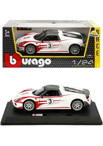Nessiworld 28009 Burago Porsche 918 Spyder 1:24 Model Araba -Sunman