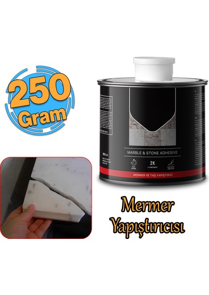 Granit Mermer Taş Fayans Çini Mozaik Beton Ahşap Yapıştırıcısı 250 Gram Polyester Sentetik Reçine