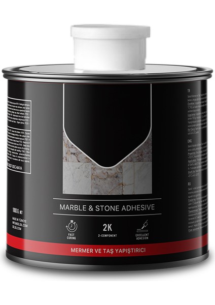 Granit Mermer Taş Fayans Çini Mozaik Beton Ahşap Yapıştırıcısı 250 Gram Polyester Sentetik Reçine