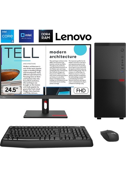 TX6244 I5 9400 16GB Ddr4 1tb Nvme 24.5 Inç Fhd Lenovo Kurumsal Masaüstü Ofis Hazır Sistem
