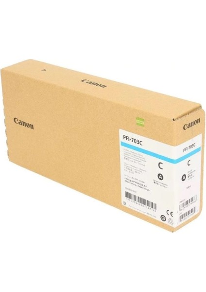 ® Canon PFI-703 C (Cyan) Mavi Plotter Orijinal Mürekkep Kartuş 700 Ml. (2964B001)