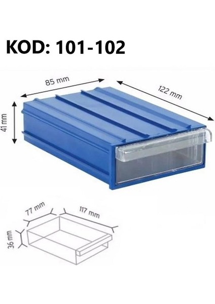 Sembol 101 Plastik Çekmeceli Kutu 122X85X41MM 60 Adet fiyatları