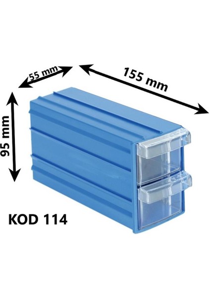Sembol 114 Plastik Çift Çekmeceli Kutu 155X95X55MM 12 Adet modelleri