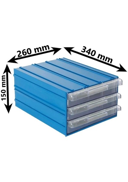 Sembol 515 Plastik Üç Çekmeceli Kutu 340X260X150MM 12 Adet modelleri