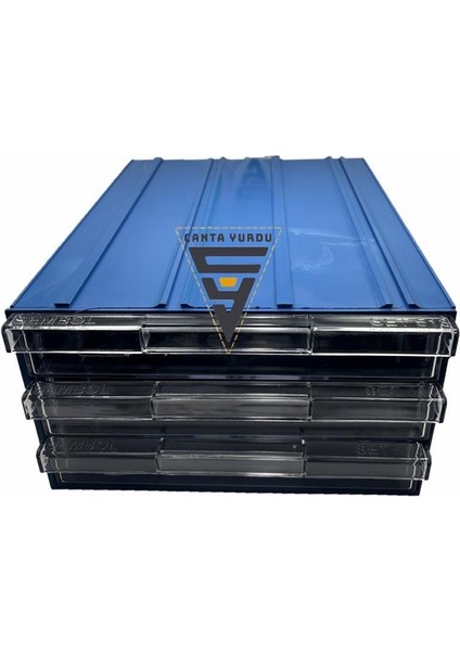 Sembol 515 Plastik Üç Çekmeceli Kutu 340X260X150MM 6 Adet