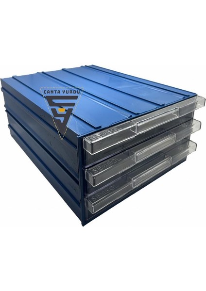 Sembol 515 Plastik Üç Çekmeceli Kutu 340X260X150MM 6 Adet modelleri