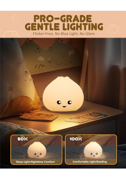 Sevimli Köfte Lambası Pilli 7 Renk Değişen Bebek Uyku Lambası Gece Lambası Noel Çocuklar Çocuklar Doğum Günü Hediyesi fiyatları