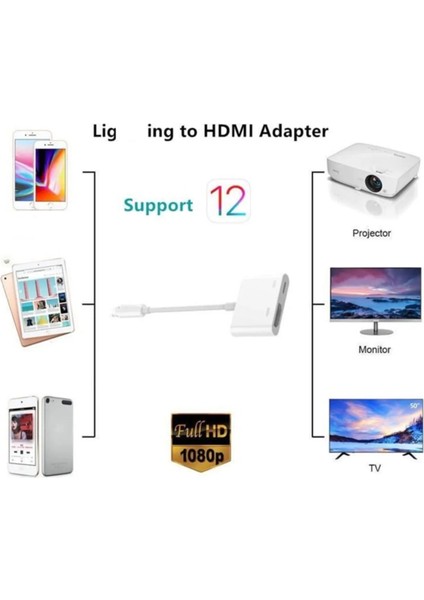 Lightning To Hdmi Çevirici Adaptör
