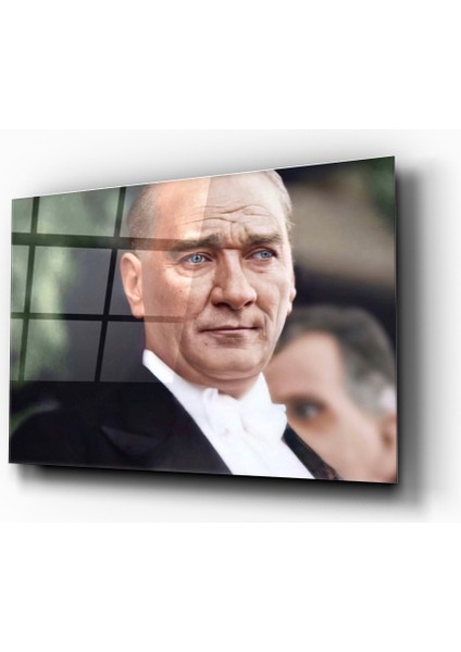 Gazi Mustafa Kemal Atatürk Cam Tablo- Ev ve Ofis Dekorasyonu-Hediyelik-Dekoratif-Modern-Atatürk modelleri