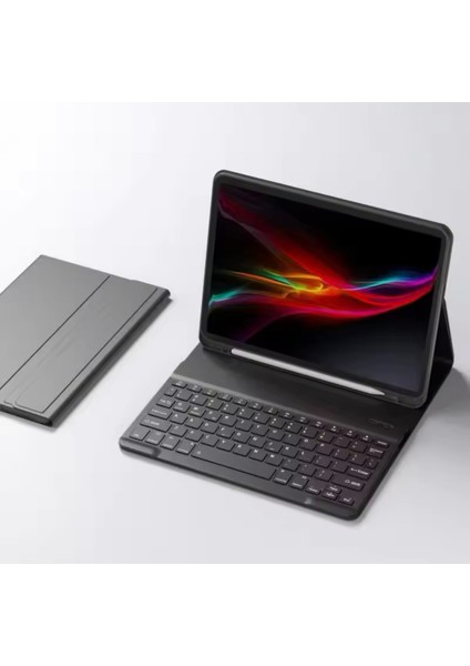 Apple iPad Air 4 ve 5/6/7 Nesil 10.9 Inç Uyumlu Tablet Klavyeli Kilif Bluetoot Kalem Bölmeli Stand Manyetik